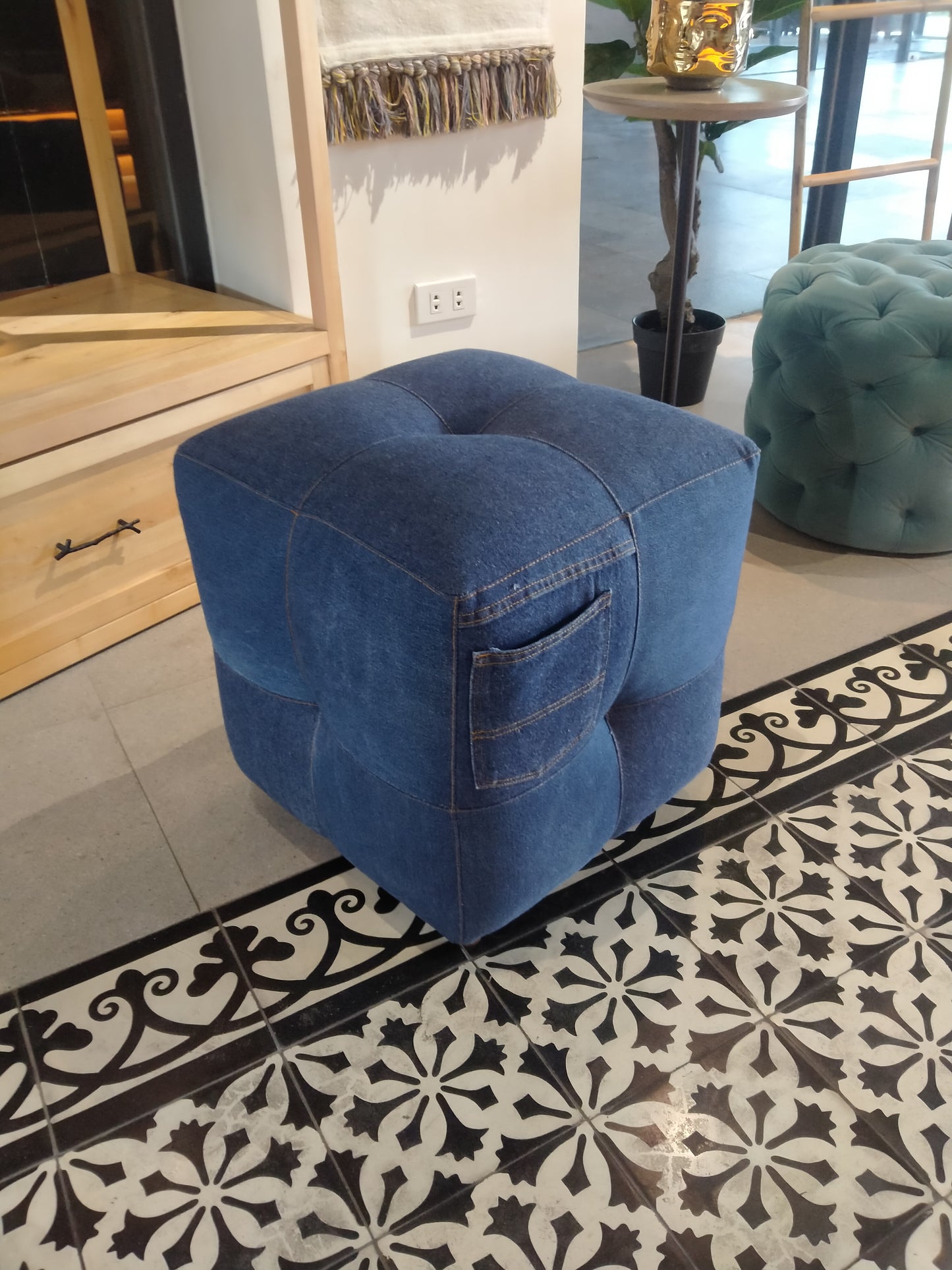 Tufted Cube Ottoman