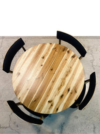 4 Seater Round Acacia Dining Table and Chairs