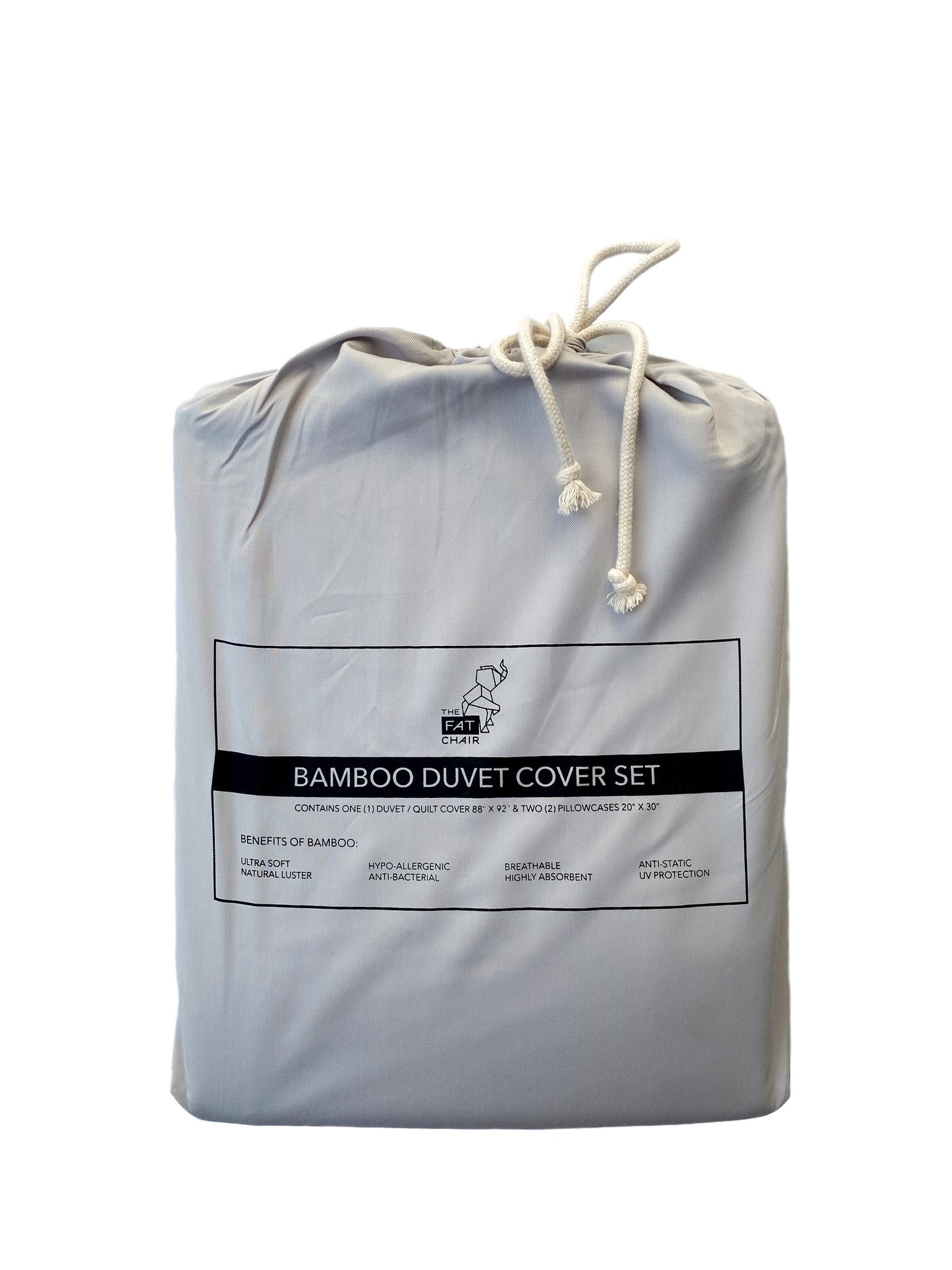 Bamboo Duvet Cover Set in Silver Gray